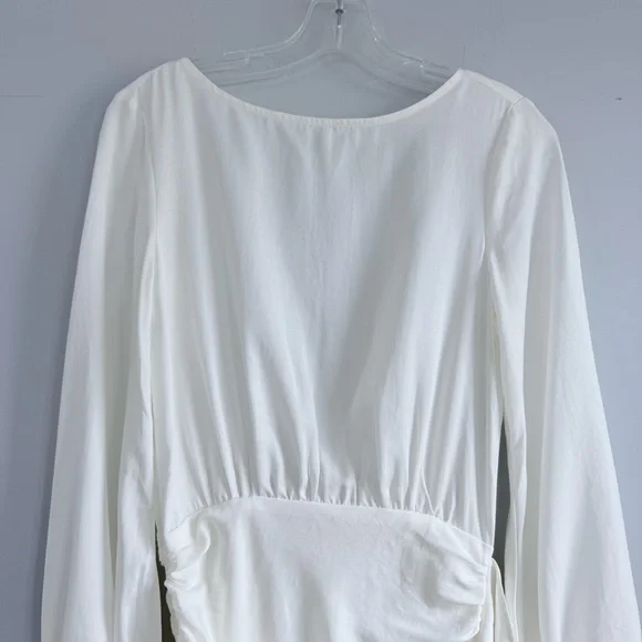 House of CB Chambery White Backless Ruched Mini Dress • NWT • Size S Open Back - Picture 9 of 16